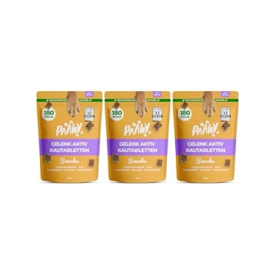 Abbildung von Paawy Gelenktabletten Hund I Grünlippmuschel Snacks mit MSM, Glucosamin &amp; Chondroitin Arthrose Unterstützt die Gelenke Knochen (3X 250g)