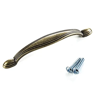 Abbildung von SO TECH® Möbelgriff Landhaus AN03 BA 96 mm Altmessingoptik, Stilgriff vintage Landhausgriff Schrankgriff incl. Schrauben