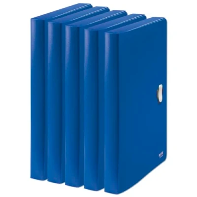 Abbildung von Leitz Recycle Ablagebox, 5er Pack, Für 250 Blatt A4, Aufbewahrungs und Archivierungsbox, Premium Qualität, 100 % recycelbar, CO2 kompensiert, Umweltfreundlich, Serie, Blau, 46230035