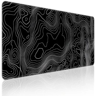 Abbildung von Bzu Topografisches Kontur Mauspad, groß, XL, Gaming Schreibtischunterlage, 80 x 30 cm lang, Computer Tastatur, Mauspad mit 3 mm rutschfester Unterseite und genähtem Rand für Zuhause, Büro,