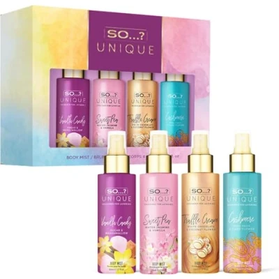 Abbildung von So…? Unique Grande Damen Mini Mist Duftendes Körperspray Geschenkset (4x50ml)