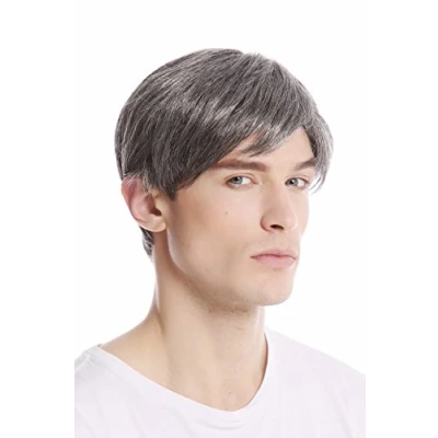 Abbildung von WIG ME UP GFW994 44 Männer Herren Perücke kurz kurzhaarig Scheitel modisch Grau Dunkelgrau mit Schwarz