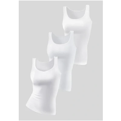 Abbildung von Lascana 3 PACK Unterhemd/shirt, Damen, Größe: 50, Weiß