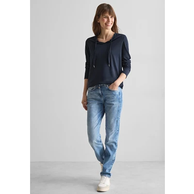 Abbildung von Cecil LOOK Langarmshirt, Damen, Größe: Large, Blau