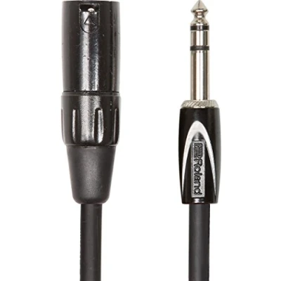 Abbildung von Roland Black Serie symmetrisches Verbindungskabel 6,3 mm TRS Klinke (männlich) auf XLR (männlich), Länge: 4,5m RCC 15 TRXM
