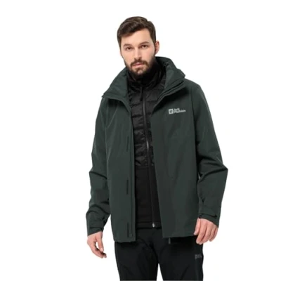 Abbildung von Jack Wolfskin Luntal Regenjacke / wasserabweisende Jacke, Herren, Größe: XL, Black olive
