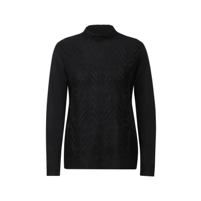 Abbildung von Cecil Gestreiftes Melange Strickpullover, Damen, Größe: XL, Schwarz