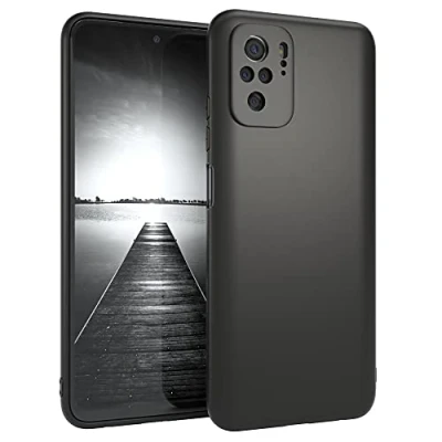 Abbildung von EAZY CASE Handyhülle Silikon mit Kameraschutz kompatibel Xiaomi Redmi Note 10 / 10S in Schwarz Matt, Ultra dünn, Slimcover, Silikonhülle, Hülle, Softcase, Backcover