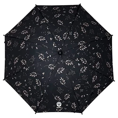 Abbildung von Dooky Sonnenschutz Kinderwagen &amp; Buggy UPF 50+ Sonnenschirm, Sonnensegel für Kinder Baby Durchmesser 76 cm 100% Polyester Zubehör UV Schutz Romantic Leaves Black