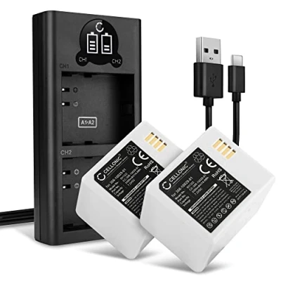 Abbildung von CELLONIC 2X Ersatzakku Arlo A 1, 1B Ersatz Akku für Pro/Pro 2 Sicherheitskamera Überwachungskamera 2000mAh + Dual Ladegerät mit Display, Batterie