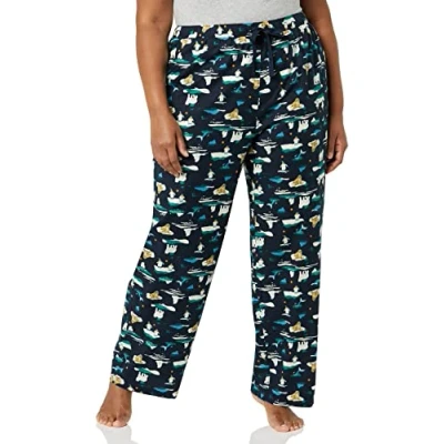 Abbildung von Amazon Essentials Damen Flanell Schlafhose Auslauffarben, Marineblau Arktische Kreaturen, XS