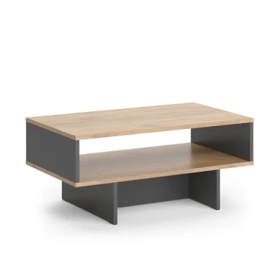 Abbildung von Vicco Couchtisch Josef, Anthrazit/Goldkraft Eiche, 80 x 35.4 cm mit 1 Regal