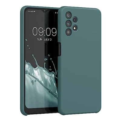 Abbildung von kwmobile Hülle kompatibel mit Samsung Galaxy A32 5G Silikon Handy Case Handyhülle weiche Oberfläche kabelloses Laden Arctic Night