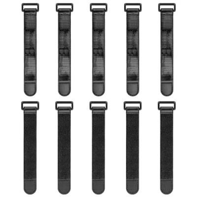 Abbildung von Trilancer Gurtbänder mit Klettverschlüssen, 15 x 2.5 cm Klettband Schnalle (10er Pack), Elastische Gurte,Klettgurte und Packriemen für Verlängerungskabel, Schläuche, Fahrrad, Werkstatt, Hosengummi
