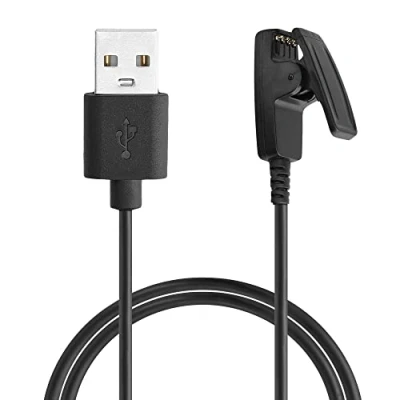 Abbildung von kwmobile USB Kabel Charger kompatibel mit Garmin Forerunner 645/645 Music / 230/235 30/35 Ladekabel Smart Watch Ersatzkabel Fitnesstracker Aufladekabel in Schwarz