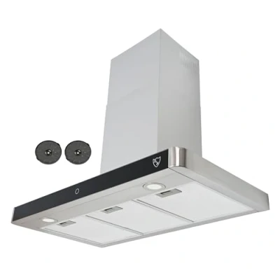Abbildung von K&amp;H 90cm Dunstabzugshaube, Wandhaube, 9 Leistungsstufen, LED, 600 m3/h, bürstenloser Motor, 5 Schicht Metall Fettfilter TSB 90