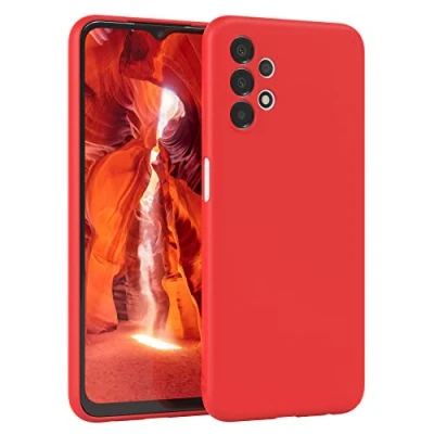 Abbildung von EAZY Case Silikonhülle für Samsung Galaxy A13 (4G) Hülle Silikon Rot weich stoßfeste Handyhülle Schutzhülle mit Kameraschutz Dünn Premium Schutz Cover Bumper in