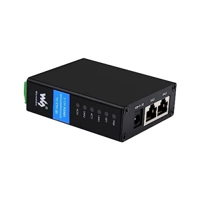 Abbildung von Waveshare 2 CH RS485 to RJ45 Ethernet Converter Module, Industrial Rail Mount Isolated Serial Server,Dual Channels Independent Operation,Dual Ports