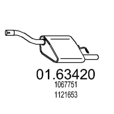 Abbildung von MTS 01.63420 Endschalldämpfer 680 FORD: Focus Mk1 Schrägheck
