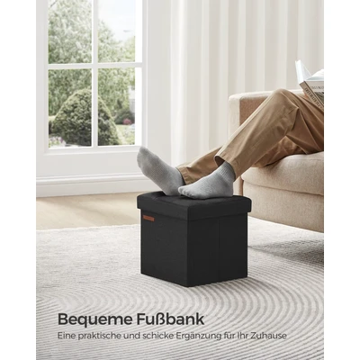 Abbildung von SONGMICS Sitzhocker (1 St), mit Stauraum faltbarer Hocker Sitzwürfel 30x30x30cm