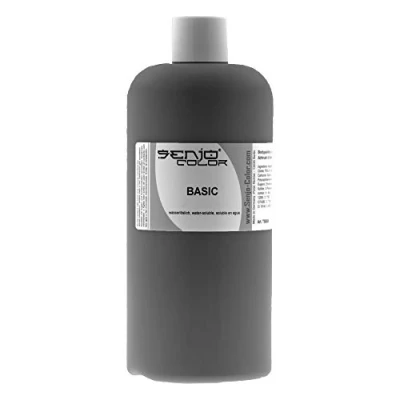 Abbildung von Senjo Color Basic Bodypainting Farben I Kosmetische Körperfarbe wasserlöslich Liquid für Airbrush und Pinsel 500ml Grau
