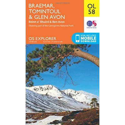 Abbildung von Braemar, Tomintoul &amp; Glen Avon, Beinn a&#039; Bhuird Ben Avon (OS Explorer Map)