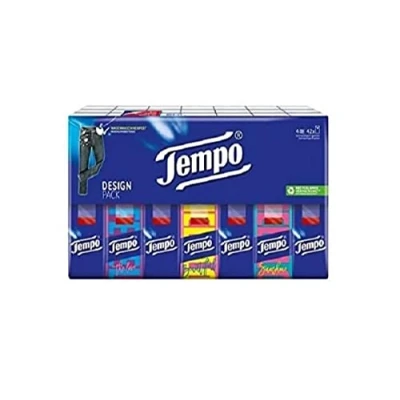 Abbildung von Tempo Kosmetiktücher 42 Pack á 10 Tücher Taschentücher im Design 4 lagig (42 St), Vorteilspack