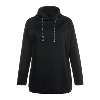 Abbildung von Ulla Popken Grosse GRÖSSEN BIS 64 MIT Stehkragen Raglanform BÜNDCHEN Lange ÄRMEL Sweatshirt, Damen, Größe: 50/52, Marine