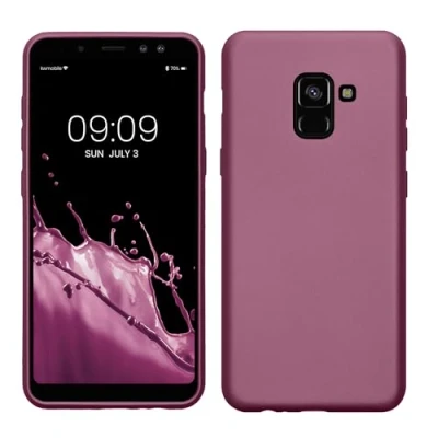 Abbildung von kwmobile Case kompatibel mit Samsung Galaxy A8 (2018) Hülle Schutzhülle aus Silikon metallisch schimmernd Handyhülle Metallic Lavendel
