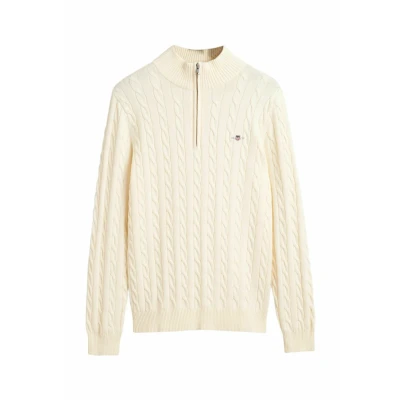 Abbildung von GANT Cable HALF Strickpullover, Herren, Größe: 3XL, Cream
