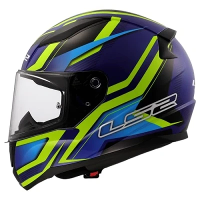 Abbildung von LS2, Integraler Motorradhelm RAPID II FLITZ Gloss H V Yellow Blue, XXL
