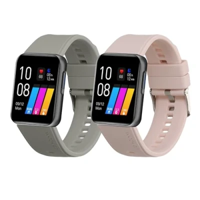 Abbildung von kwmobile 2x Sportarmband kompatibel mit GRV 22mm Smartwatch Armband Fitnesstracker Band Set aus TPU Silikon