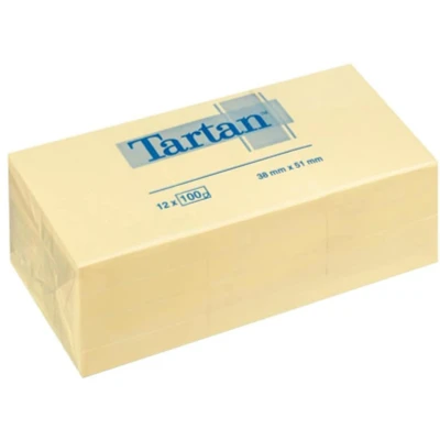 Abbildung von Tartan Gelbe Notizzettel 653, 12 Stück