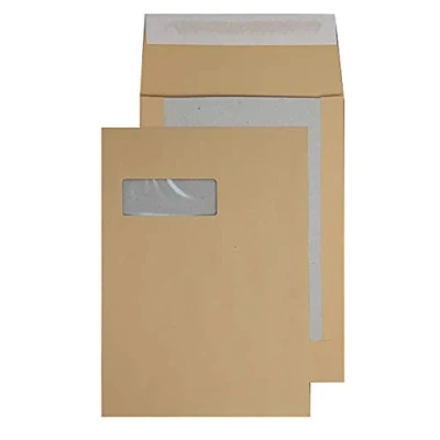 Abbildung von Blake Purely Packaging 13901MW Papprückwand Versandtasche Haftklebung Mit Fenster Manille C4 324 x 229 mm 120 g/m² 125 Stück