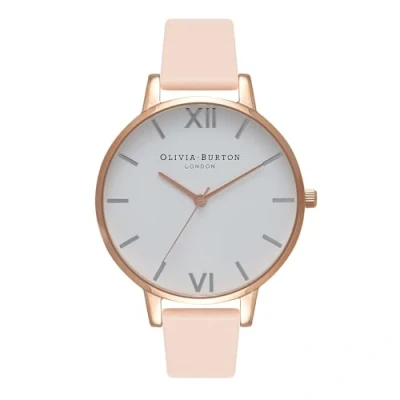 Abbildung von Olivia Burton Analog Quarzuhr für Damen mit Beiges Lederarmband OB16BDW21