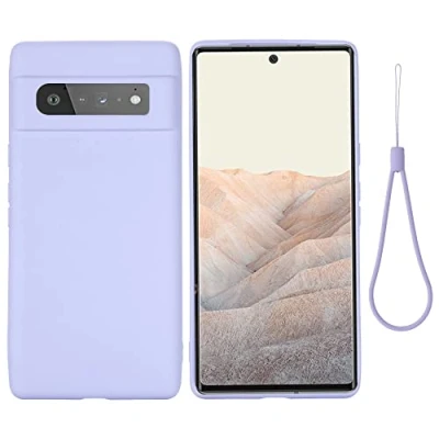 Abbildung von CoverKingz Silikon Handy Hülle kompatibel mit Google Pixel 6 Pro Handycover Backcover Silikoncover Weich dünne Smartphonehülle Slimcase Matt Flieder