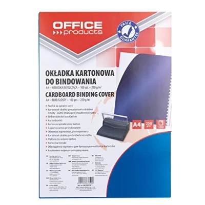 Abbildung von OFFICER PRODUCTS 20232515 11 Deckblätter Einbanddeckel zum Binden/Dunkelblau Karton/Hartkarton Kartondeckel/DIN A4 250 g/qm Glänzend 100 Stück