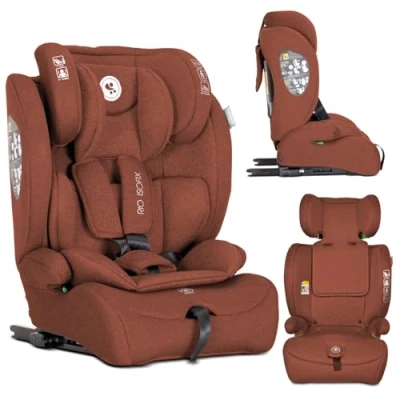 Abbildung von Lorelli Auto Kindersitz Rio mit Isofix, i Size 76 150 cm, Mitwachsender Autositz für Kinder, Babysitz, Autokindersitz, Verstellbare Kopfstütze, 5 Punkt Sicherheitsgurt, Ginger