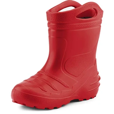Abbildung von Ladeheid Gummistiefel Kinder federleichte Eva Regenstiefel für Mädchen und Jungen Thermo gefüttert KL051 (Rot, 22 EU)