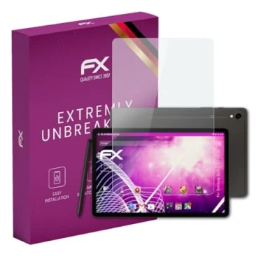 Abbildung von atFoliX Glasfolie kompatibel mit Samsung Galaxy Tab S9 5G Panzerfolie, 9H Hybrid Glass FX Schutzpanzer Folie