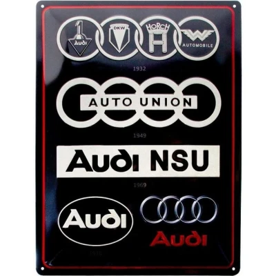 Abbildung von Nostalgic Art Metallschild Blechschild 30 x 40 cm Audi Logo Evolution