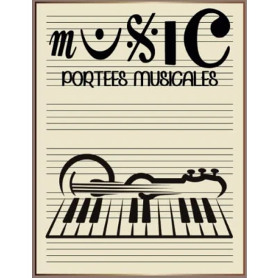 Abbildung von Cahier de SOLFEGE: Musique avec Papier Crème à 6 Grosses Portées Carnet Grand Format A4 100 Pages Partition Musicale et Composition Pour Enfant &amp; Débutant