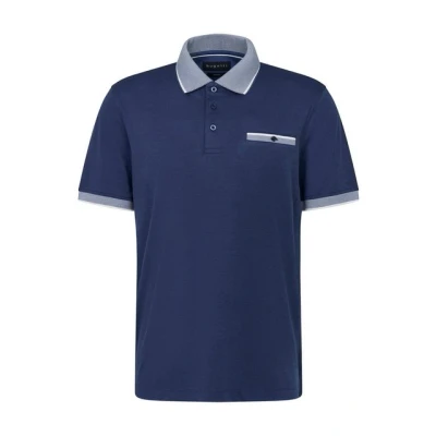 Abbildung von bugatti Poloshirt 8151 55091A mit Kontraststreifen und Brusttasche
