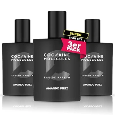 Abbildung von Amando Perez COCAINE Molecules Unisex Parfüm 50ml (3er Pack) Eau de Parfum für Damen und Herren mit Pheromone Lockstoff Citrische Kopfnote Duft Männer Toilette