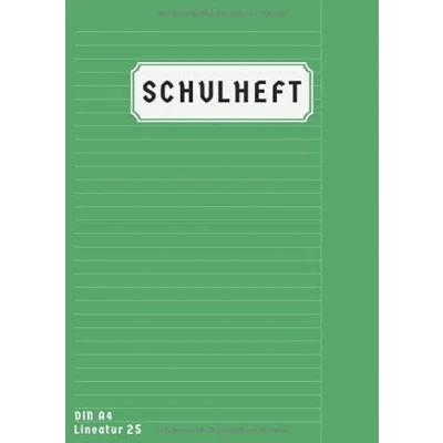Abbildung von Lineatur 25: 50 Blatt Schulhefte Din A4 Liniert Mit Rand Schreibheft 25 Homeschooling und Schulanfang Heft Grün