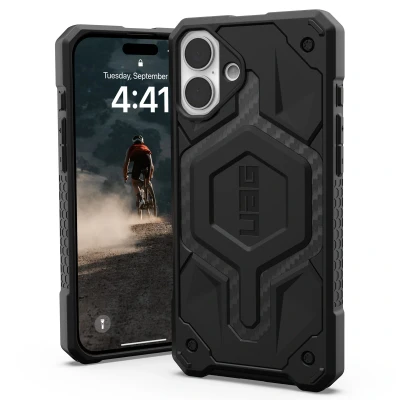 Abbildung von Apple iPhone 16 Plus Hülle MagSafe Kunststoff UAG Hard Case/Backcover Handyhülle Schwarz Shockproof/Stoßfest