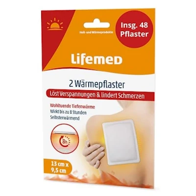 Abbildung von Lifemed Wärmepflaster für Rücken, Schultern und Nacken Schmerzpflaster bei Rückenschmerzen, Regelschmerzen Wärmekissen, Wärmegürtel Rückenretter ohne Arzneimittelwirkstoff (48 Pflaster)