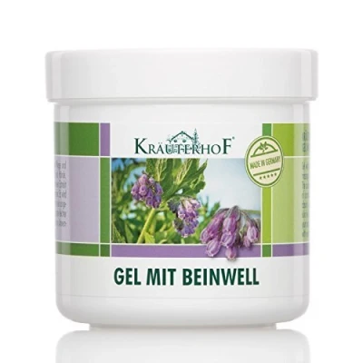 Abbildung von Gel mit Beinwell kühlendes Körperpflegegel, zur erfrischenden Pflege und Massage, enthält einen Extrakt aus sowie Menthol Kampfer &quot;Kräuterhof&quot; 250ml Dose Alufolie versiegelt
