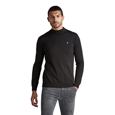 Abbildung von G STAR RAW Herren Premium Core Mock Knit, Schwarz (dk black D17923 B692 6484), S