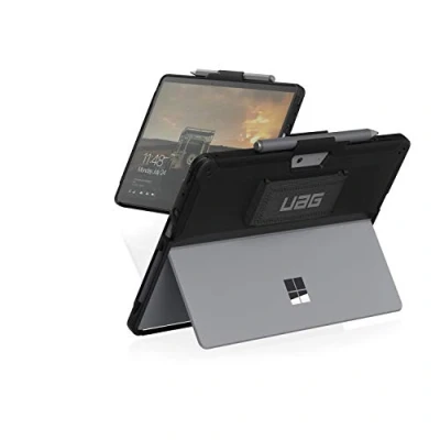 Abbildung von URBAN ARMOR GEAR Scout Hülle für Microsoft Surface Go 4 / 3 2 Schutzhülle (360 drehbare Handschlaufe, Schultergurt kompatibel, Pen Halterung) schwarz